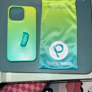Loopy Cases Green and Blue Pouch - iPhone 13 PRO
